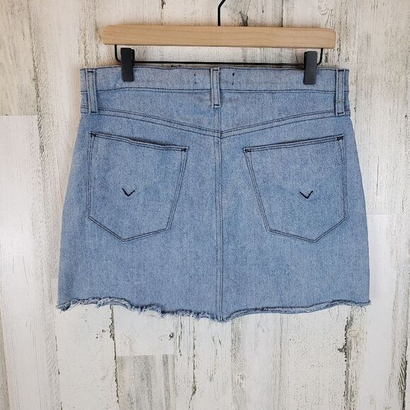 Hudson Viper Mini 2 Toned Denim Skirt Sz 32 - Picture 6 of 10